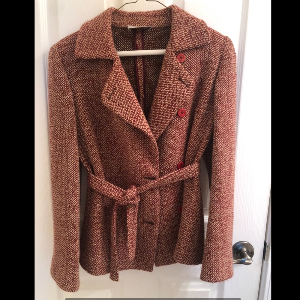 Vintage Italian Burgundy Wool Coat